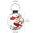 thumbnail image 3 of WIRESTER Set of 2pcs Round Silver Glitter PU Leather Keychains Keyrings Ornaments - Red Cardinal Birds, 3 of 6