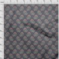 thumbnail image 3 of oneOone Silk Tabby Fabric Leaves & Floral Block Print Fabric BTY 42 Inch Wide, 3 of 4