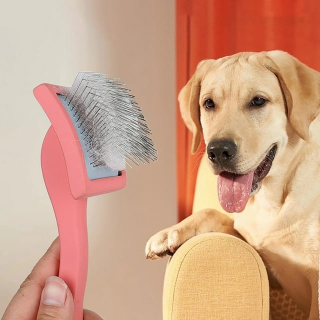Dog Grooming Comb with Metal Fine Needle Technology for Floating Hair Removal and Gentle Detangling