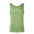 thumbnail image 5 of Green Womens Blouses Women's Satin Sleeveless Top Round Neck Trade Color Ding Loose Vest Ladies Tops and Blouses, 5 of 6