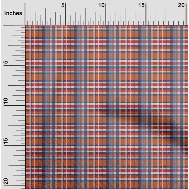 oneOone Polyester Lycra Orange Fabric Madras Check Sewing Craft Projects Fabric Prints By Yard 56 Inches Wide