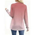 thumbnail image 4 of Generic Women's Colorblock T-Shirts Long Sleeve Fashion Round Neck Casual Top Fall Winter Soft Lightweight Pullover Tops, 4 of 6