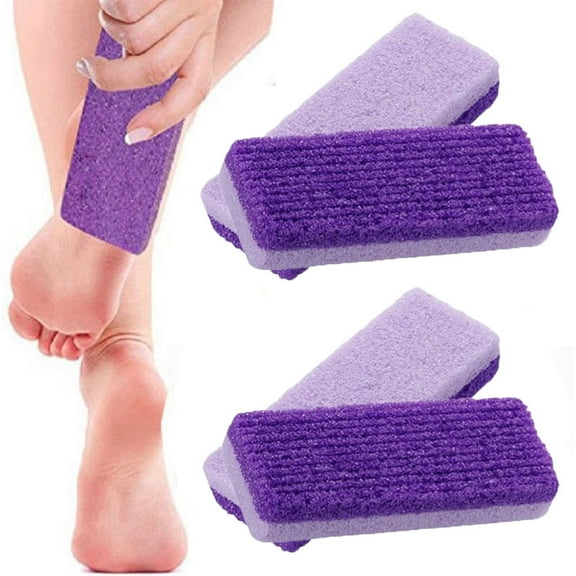2 in 1 Pumice Stone for Feet,4Pcs Foot Scrubber & Callus Remover, Stone Scrubber for Hard Skin,Foot Pumice,Dead Skin Remover for Feet, Heels, Hands and Body