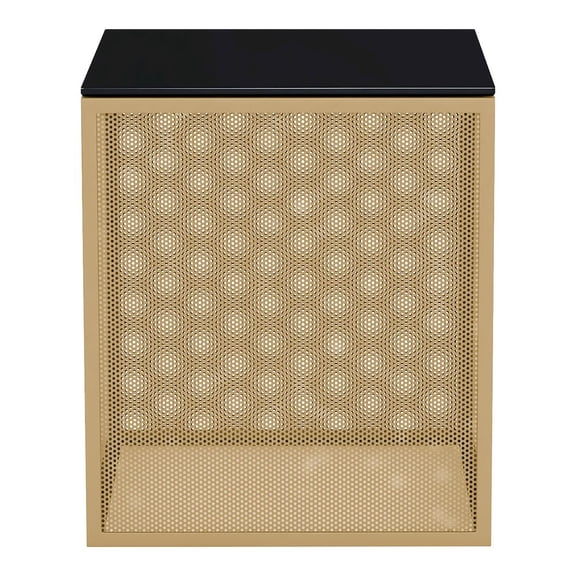 Furniture of America Kelforia Contemporary Glass Top Side Table