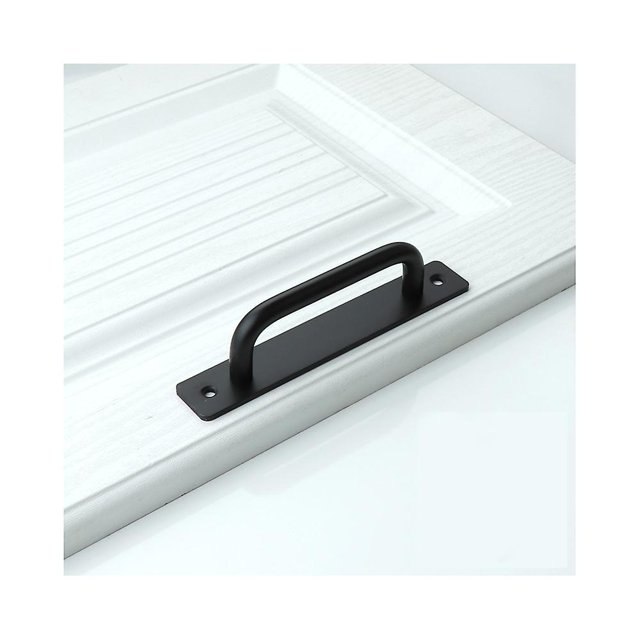 Brillar Manija para puerta corrediza de granero, paquete de 1 manijas para puertas corredizas, manijas negras para puertas de armarios de cocina, manijas para puertas interiores y exteriores