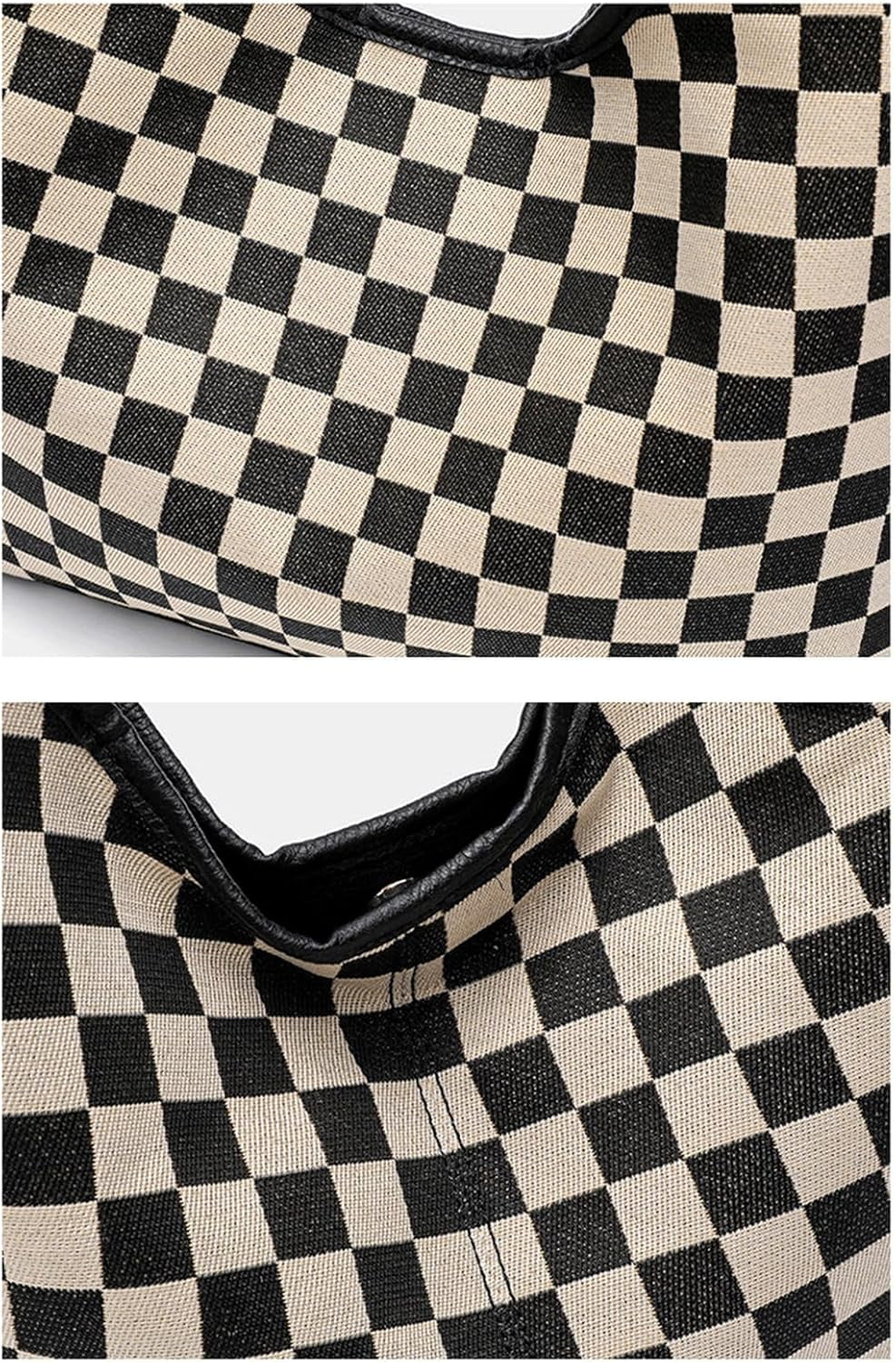 Sdmnsg-T Slouchy Shoulder Bag Checkered Y2K Hobo Tote Bag for Women Vintage Checkerboard Large Capacity Crossbody Purse Casual Retro For Mom,Women