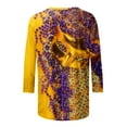 thumbnail image 5 of PMUYBHF Mode Femme Carnaval Imprimé Numérique Décontracté Manches Trois-Quarts Col Rond T-Shirt Haut 8025 m, 5 of 5