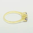 thumbnail image 3 of LBG British Made Traditional 10k Yellow Gold Ring with Natural Opal & Tanzanite Womens Promise Ring - 33 size options - Size 4.25, 3 of 6