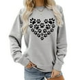 thumbnail image 2 of Arlun Womens Dog Mom Sweatshirts Cute Dog Paw Printed Heart Graphic Long Sleeve Crewneck Pullover Sweatshirt Casual Soft Comfy Fall Winter Lightweight Basic Tops Grey L, 2 of 4