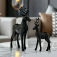 thumbnail image 5 of Black Christmas Reindeer for Winter – Set of 2 Xmas Reindeer Figurines – Modern Black Christmas Deer Statues for Living Room, Mantel Table Christmas Decor Indoor, 5 of 7