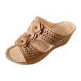 thumbnail image 2 of Fankiway Sandales Compensées Confortables à Fleurs en Strass pour Femmes Été Loisirs Liquidation, 2 of 6
