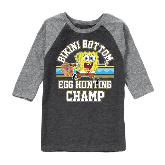 SpongeBob Squarepants - Bikini Bottom Egg Hunting Champ - Toddler And Youth Raglan Graphic T-Shirt