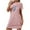 Pink, variant on Inclusive Plus Size Pajama Set Short Sleeve Round Neck with Cute Pattern Stretchy Polyester Spandex S-2XL for Every Body Shape