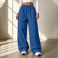 thumbnail image 7 of Baggy Sweatpants For Women Elastic Waistband Wide Leg Pants Fall Casual Fleece Lined Workout Athletic Trouser With Pockets, 7 of 7