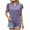 Purple, variant on Yyeselk Summer Women Cotton Shirts Casual Flutter Short Sleeves V-Neck Cozy Blouses Fashion Pure Color Loose Fit Ladies Tops Tunic Pink S