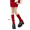 thumbnail image 6 of 1 Pair Leg Warmers Mid Calf Thickened Knitted Lolita Ribbed Keep Warm Solid Color Autumn Winter Women Boot Stoc, 6 of 8