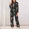 thumbnail image 2 of Pajamas for Women Set - Dancing Skeleton Party Comfy Long Sleeve Button Up Pajama Sets for Women 2 Piece, Soft Sleepwear Nightwear Pjs Lounge Sets for Women with Pockets, 2 of 6