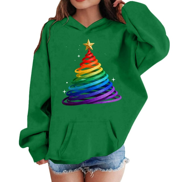Sudadera con capucha para niñas y niños, sudadera de manga larga con cuello redondo y estampado de moda, jersey con bolsillo, sudadera de poliéster para niñas