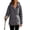 Gray, variant on Lmueinov 2026 Women's Hooded Snap Zip Windbreaker Jacket, Multi-Pocket Water Resistant Mid-Length Outdoor Hiking Casual Coat S-XXL