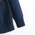 thumbnail image 5 of Odeerbi Kids Girls Cardigan Sweater Cotton Knit Jacquard Sweater Cardigan Children's Color Block Peach Heart Knit Cardigan New Fashion Spring Fall Sweater Navy, 5 of 7