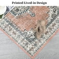 thumbnail image 6 of Hasoo Area Rug 9' x 12' Vintage Distressed Medallion Floral Area Rug for Living Room Washable Soft Indoor Floor Carpet, Orange, 6 of 7