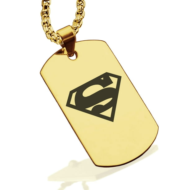 Comfort Zone Studios Stainless Steel Superman Dog Tag Pendant
