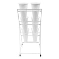 thumbnail image 5 of White 6pcs Buckets Flower Display Stand, 3-Tier Flower Holder with 4 Wheels Moving Flower Rack for Organizing and Displaying Plants for Homes, Florists, Home Balconies, Gardens, 5 of 18