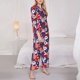 thumbnail image 3 of Fotbe American Stars2 Conjunto de Pijama de Manga Larga para Mujer con Estampado, Ropa de Dormir de 2 Piezas, Conjunto de Casa Suave y Cómodo con Bolsillos-Medium, 3 of 7