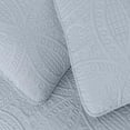 thumbnail image 3 of Chezmoi Collection Austin King Oversized Bedspread Set, 3-Piece Lightweight Microfiber Quilted Coverlet for All Seasons, Silver, 3 of 9