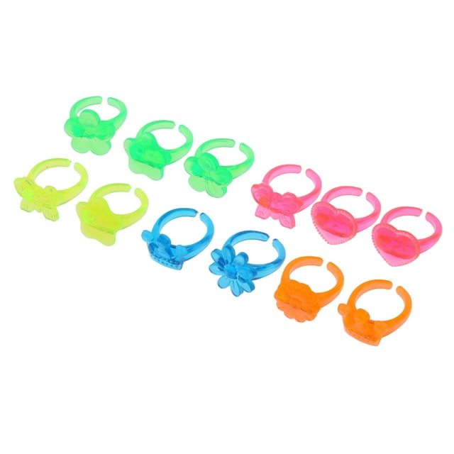 Anillos de plástico para niños Sunnimix 12 piezas de colores mezclados Juguetes para juego de Imitación al azar