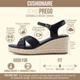 thumbnail image 3 of Cushionaire Prego Espadrille Wedge Sandals for Women, Crisscross Open Toe Wedge Heels with Adjustable Ankle Strap, 3 of 20