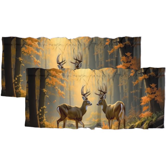 Cenefa de cocina rústica con diseño de ciervos, otoño, naturaleza, bosque, vida silvestre, animales, cenefas para cafetería, sala de estar, baño, 1 panel de 54 x 18 pulgadas (2 piezas)