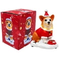 thumbnail image 3 of Christmas Corgi Dog Figurine,Cute Lighted Puppy Statue with Santa Outfit,Warm LED Lights,Excellent Christmas Tabletop Decor for Indoor Home Party, 3 of 7