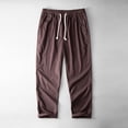 thumbnail image 1 of Pantalones casuales de lino Pantalones largos de tubo recto sueltos de lino para hombre Pantalones de algodón y lino de talla grande para verano, 1 of 6