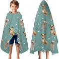 thumbnail image 3 of Chihuahua and Footprints Hooded Bath Towel，60"x35" for Ages 3 To 12 Kids, Quick Dry Lightweight Soft Microfiber Hood Beach Towel Cover Up for Kids, 3 of 7