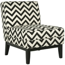 SAFAVIEH Armand Black and White Zig Zag Linen/Cotton Accent Chairs (25.2 in. W x 31.9 in. D x 33.1 in. H)