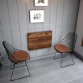 thumbnail image 3 of Walnut Wall-Mounted Foldable Table - 28.3" x 17.7" Space-Saving Desk for Kitchen, Balcony, or Office, 3 of 5