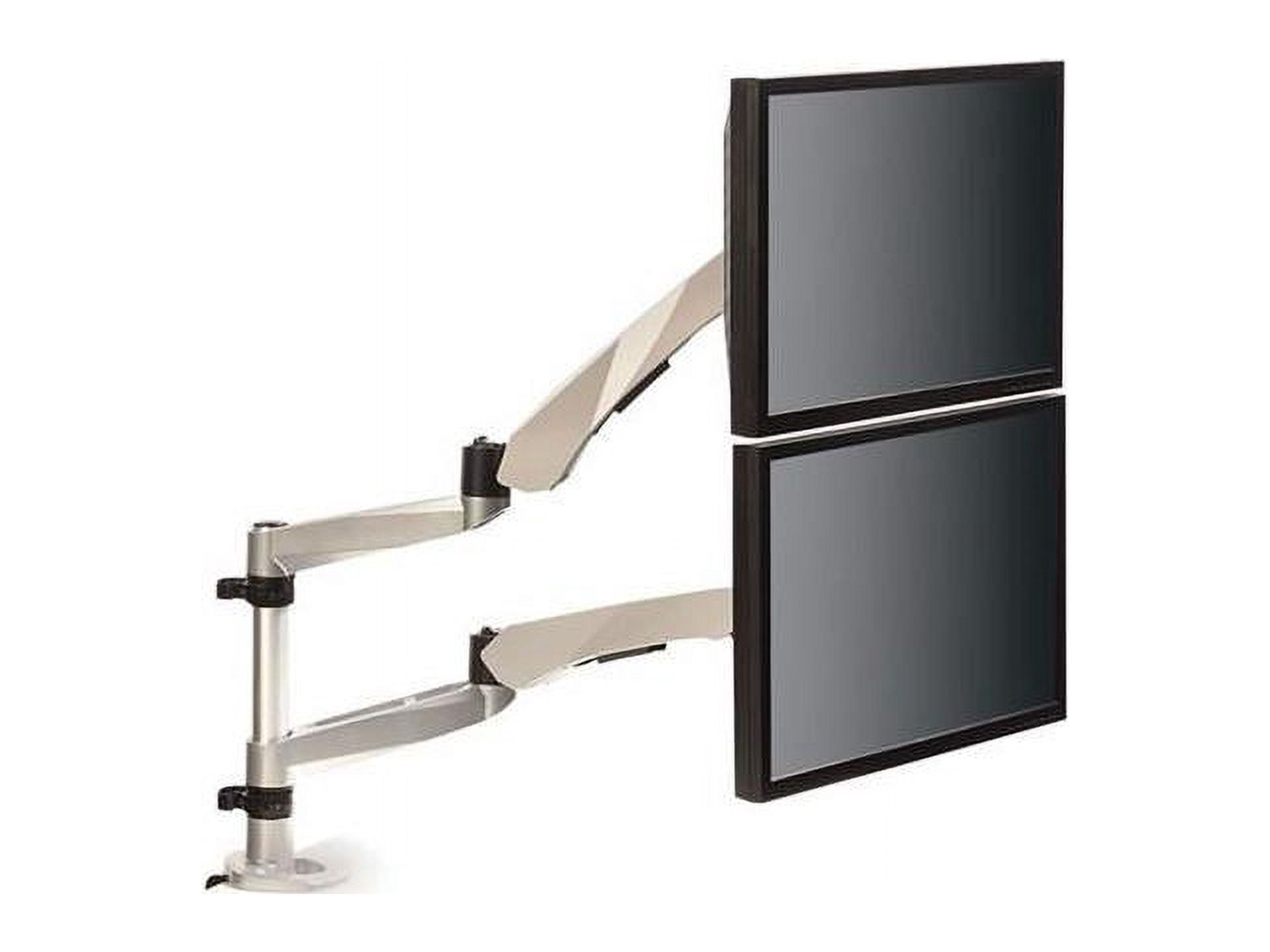 3M MA265S Easy-Adjust Desk Dual Arm Mount for 27 in. Monitors - Silver
