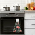 thumbnail image 4 of Yayeee Kitchen Hanging Hand Towels Set of 2 with Loop Bathroom Absorbent Tie Towel, Red Flamingo Pattern, 4 of 7