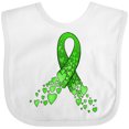 thumbnail image 3 of Inktastic Mental Health Awareness Ribbon with Green Hearts Boys or Girls Baby Bib, 3 of 4