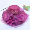 thumbnail image 4 of LRen Womens Tea Party Hats European Style Women's Sun Visor Hat with Large Floral Mesh Design for Fashionable Outdoor Sun Hot Pink, 4 of 5