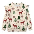 thumbnail image 6 of DISNIMO Christmas Sweatshirt for Girls Snowflake Elk Printed Pullover Tops Long Sleeve T-Shirts Comfy Sweater Tops for Fall Winter 7-8 Years, 6 of 7