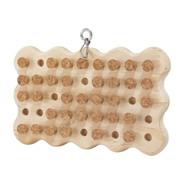 Juguete para masticar loros, juguete para pájaros, juguete para buscar comida, juguete de bloques de madera Ola