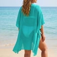 thumbnail image 6 of TEAJOPSUU Women's Kimono Beach Cover up for Summer Loose Bathing Suits Cardigans Casual Flowy Ruffled Swimsuit Cover-Ups Solid Color Green, 6 of 7
