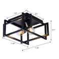 thumbnail image 3 of YANSUN 2-light Flush Mount Ceiling Light Fixture with Black Shade,Cage Ceiling Light,Staggered-Lines Design For Bedroom Livingroom, 3 of 6
