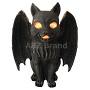ABZ Brand Vampire Winged Red Eye Standing Cat Gargoyle Candle Holder Statue Figurine Gothic Myth Fantasy Sculpture Decor
