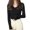 Black, variant on Slim Fit Women Fashion Casual V-Neck Sweaters Solid Winter T-Shirt Wear Long Sleeve Sweat Shirts