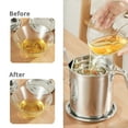 WhiteRhino 68oz Bacon Grease Container with Strainer ,2L Stainless Steel Storage Can with Lid