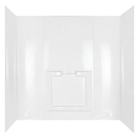 DELTA FAUCET CO. Allura 31 in. x 60-1/2 in. x 58 in. 5-Piece Easy Up Adhesive Tub Wall in White