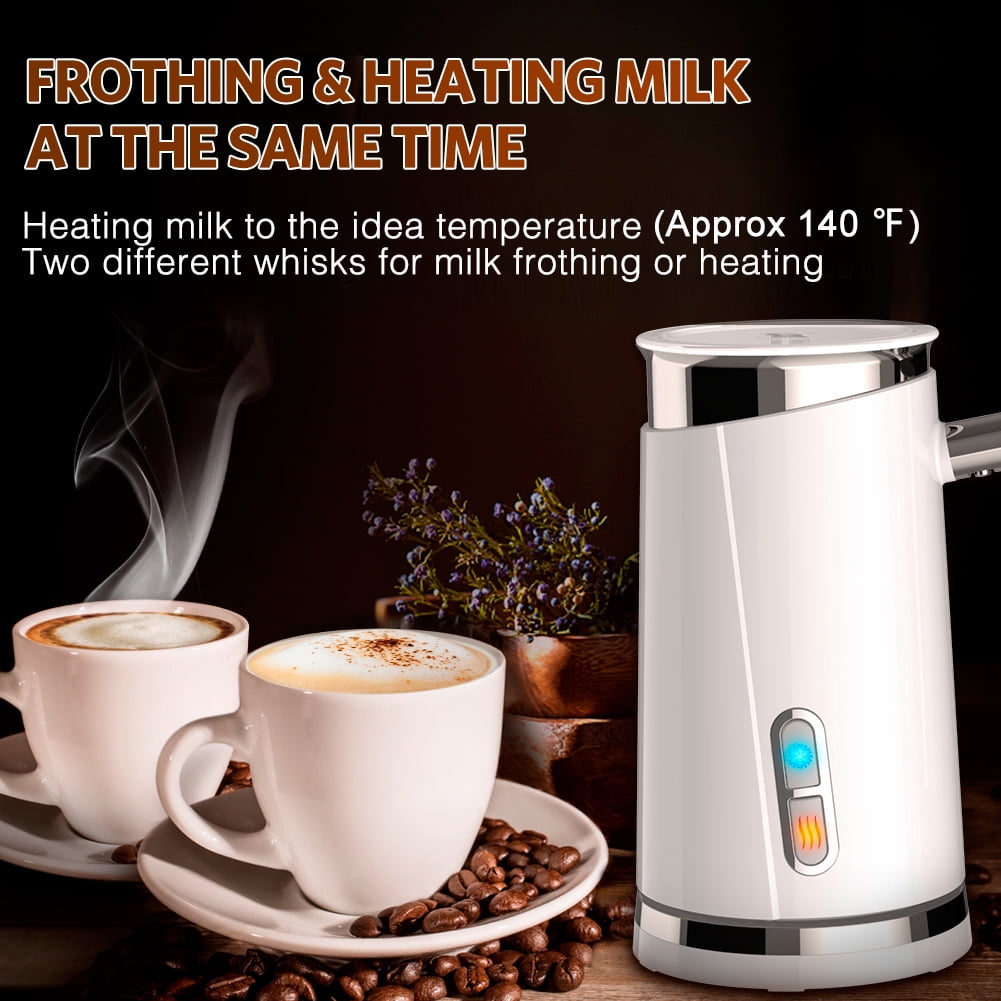 Milk Frother, Electric Milk Steamer Soft Foam Maker with Two